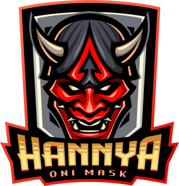 Hannya oni maske esport maskot logosu