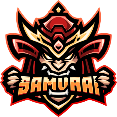 Samuray baş esport maskot logosu tasarımı