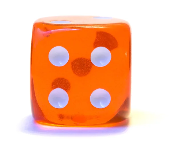 Red dice, number four — Stock Photo, Image