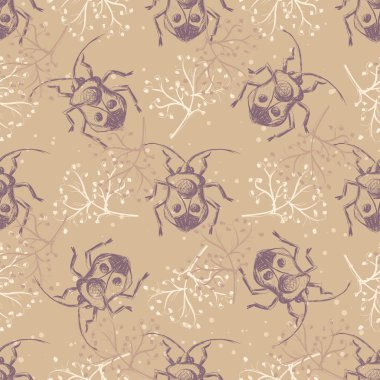 Kroki böcekleri Seamless Modeli el çekilmiş