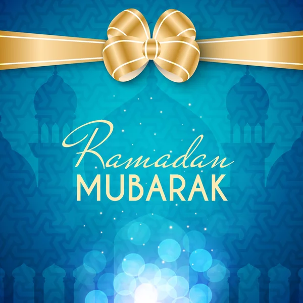 Ramadan Mubarak Greeting Card — Stock Vector