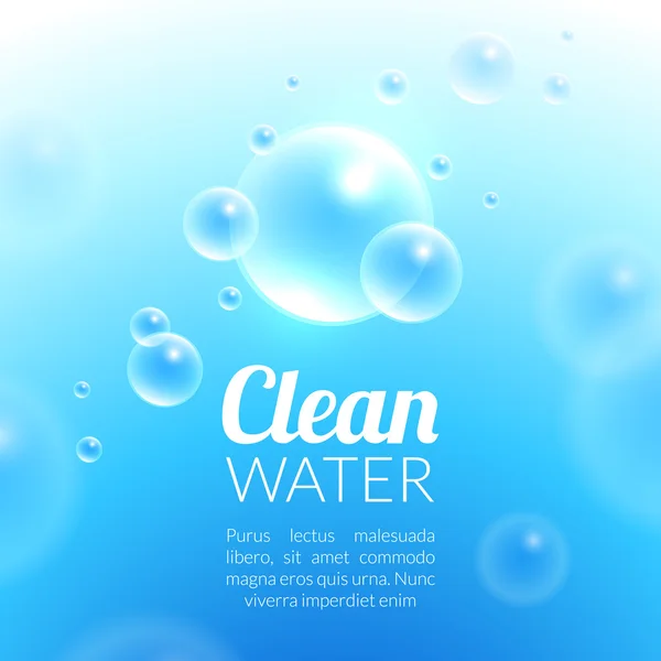 Νερό με λαμπρό φυσαλίδες — Διανυσματικό Αρχείο