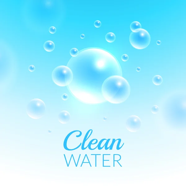 Vatten med glänsande bubblor — Stock vektor