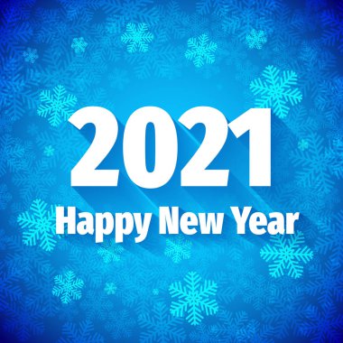 2021 Mutlu Yıllar Metin Tasarımı. Vektör illüstrasyonu