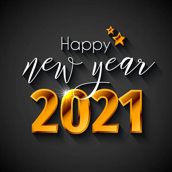 2021 Happy New Year Text Design. Illustration vectorielle — Image vectorielle