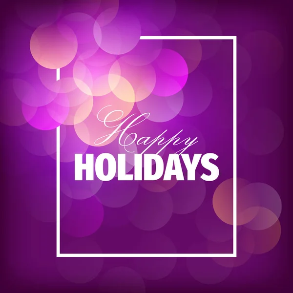 Happy Holidays Achtergrond met Color Bokeh Lights — Stockvector
