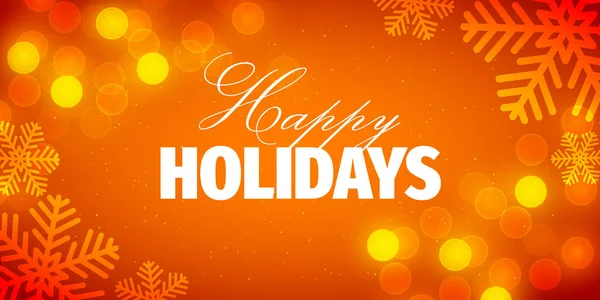 Happy Holidays Arrière-plan avec des lumières Bokeh couleur — Image vectorielle