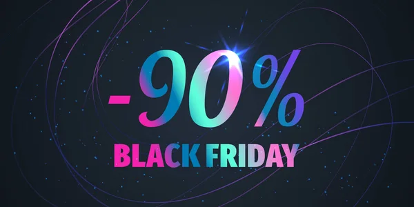 Black Friday Sale Fundo Com Números Gradiente Brilhantes Preto Modelo — Vetor de Stock