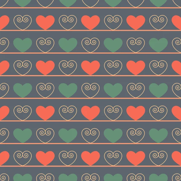 Pattern with Hearts — Stock Vector