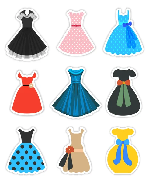 Set de vestidos de moda retro — Vector de stock