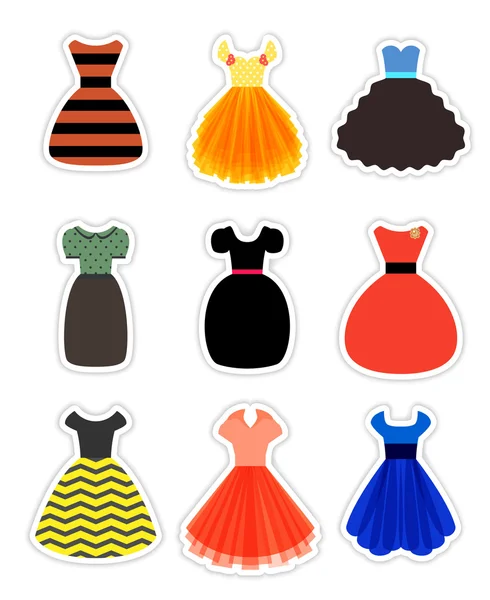 Set de vestidos de moda retro — Vector de stock