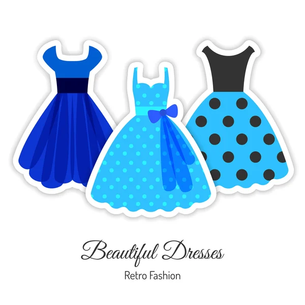 Vestidos retro azul fondo — Vector de stock