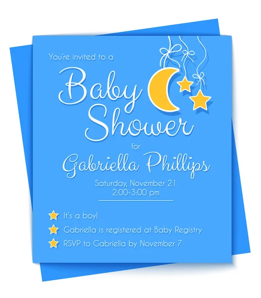 Baby Shower Invitation Template — Stock Vector