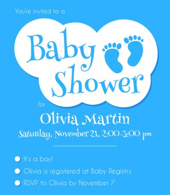 bebek duş davet şablonu