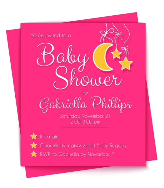 Baby Shower Invitation Template — Stock Vector