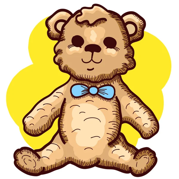 Hand getrokken teddy bear — Stockvector