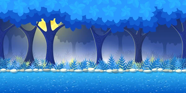 Forêt nocturne Contexte du jeu — Image vectorielle