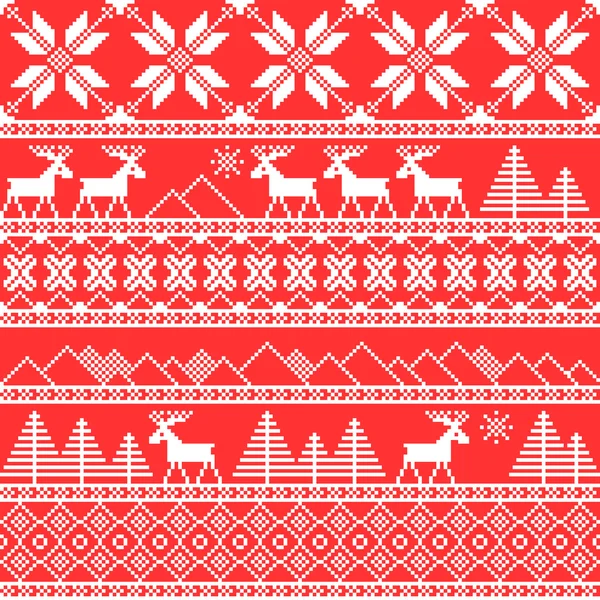 Tradiční vánoční ozdobné vzorování pletenin — Stockový vektor