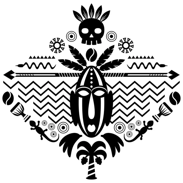 Ilustración tribal abstracta africana — Vector de stock