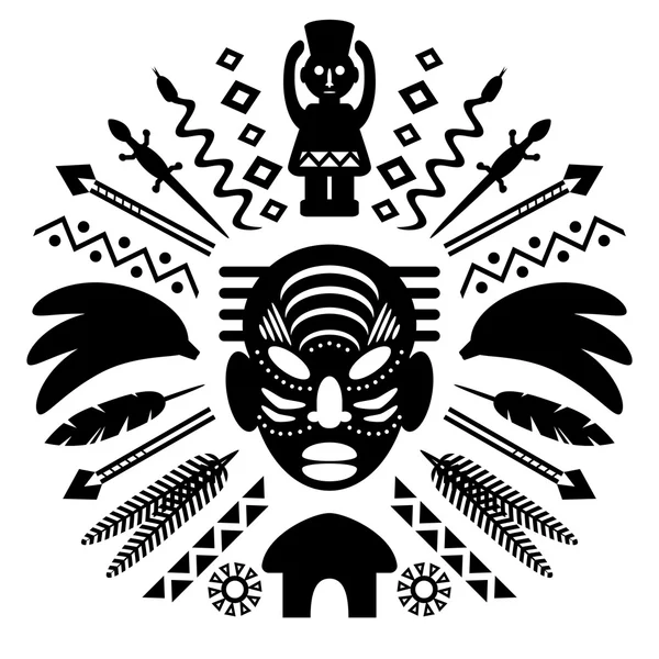 Afrikanska abstrakt Tribal Illustration — Stock vektor