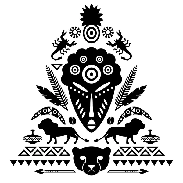 Ilustración tribal abstracta africana — Vector de stock