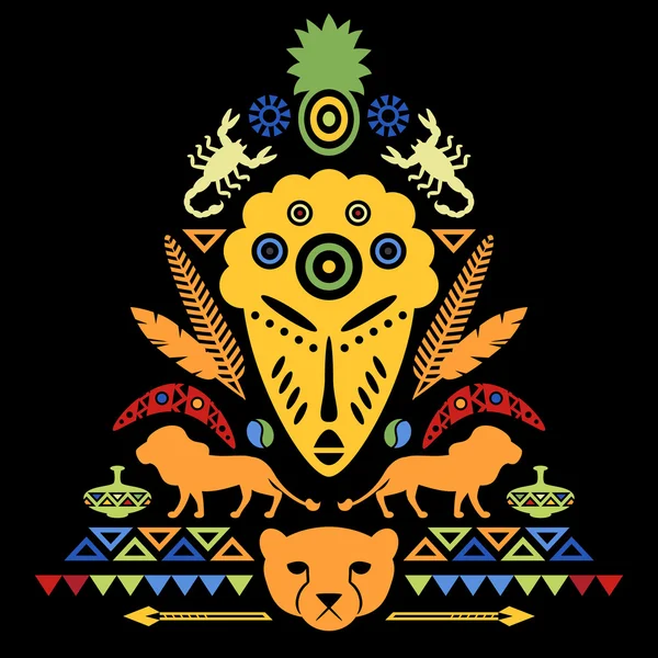 Ilustración tribal abstracta africana — Vector de stock