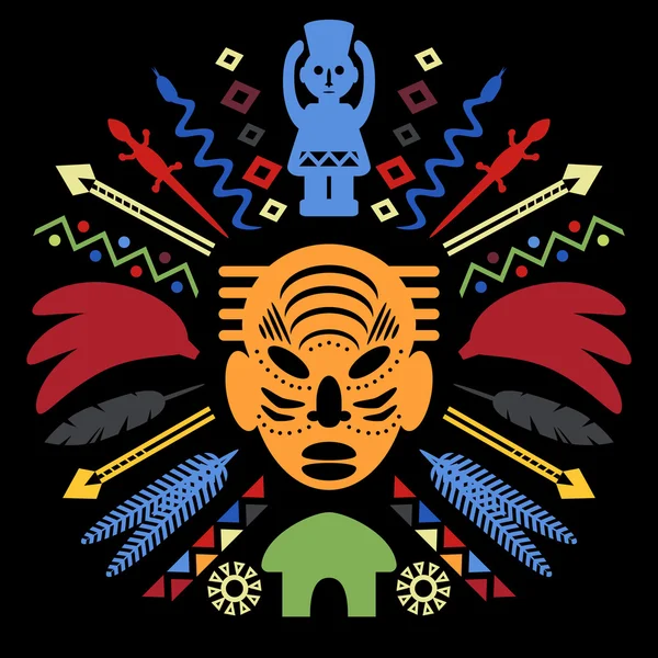 Ilustración tribal abstracta africana — Vector de stock