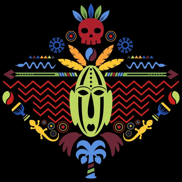 Ilustración tribal abstracta africana — Vector de stock