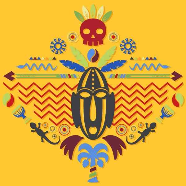 Afrikanska abstrakt Tribal Illustration — Stock vektor