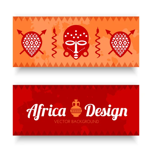 African Tribal Art Banner — Stock Vector