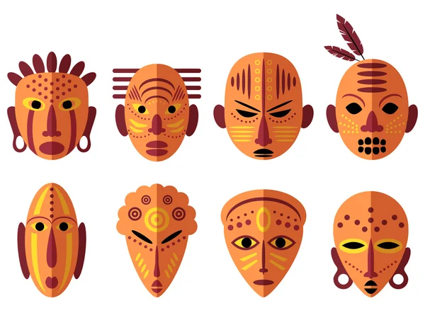 Африканские маски-иконы — стоковый вектор