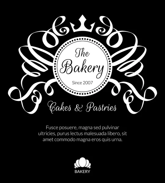 Retro card with bakery logo label — Stock Vector