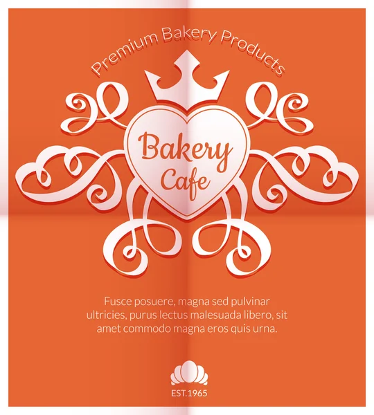 Retro card with bakery logo label — Stock Vector