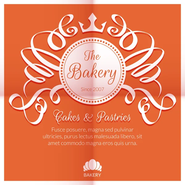 Retro kaart met bakkerij logo label — Stockvector