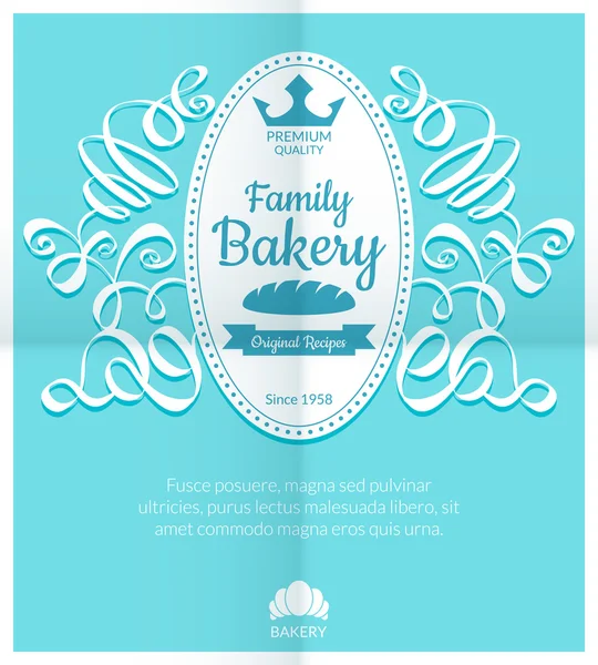 Tarjeta retro con etiqueta de logotipo de panadería — Vector de stock