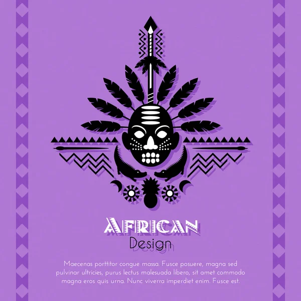 African Tribal Ethnic Art Background — Stock Vector