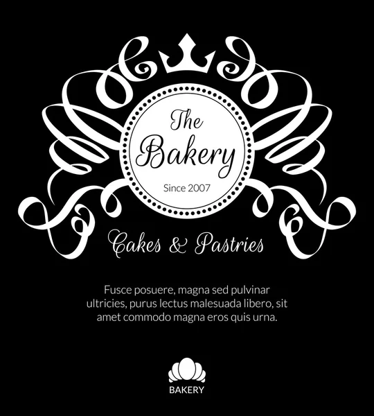 Retro-Karte mit Bäckerei-Logo lizenzfreie Stockillustrationen