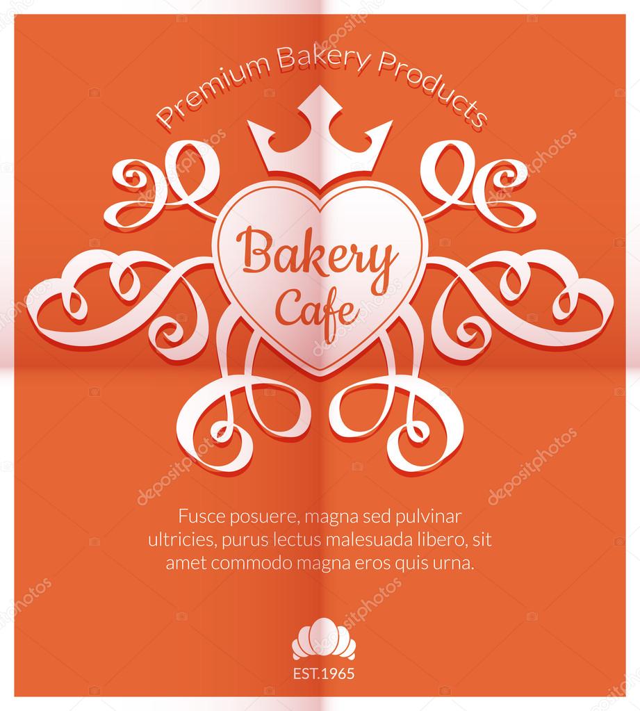 Retro card with bakery logo label