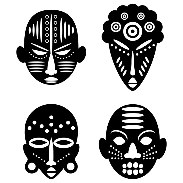 Masques africains design tribal — Image vectorielle