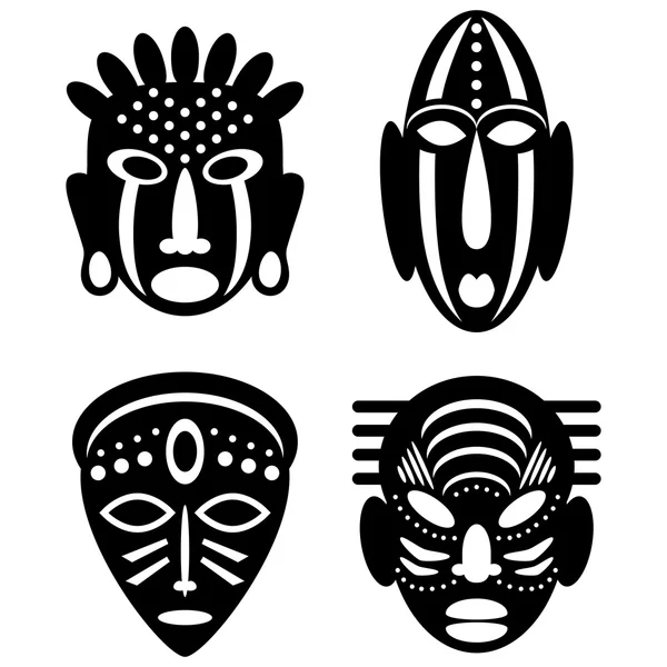Máscaras africanas design tribal — Vetor de Stock