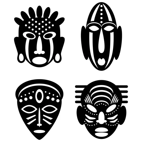 Máscaras africanas diseño tribal — Vector de stock