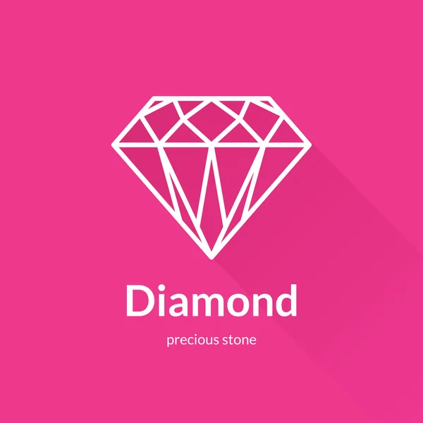 Geometric faceted diamond shape logo — Stock Vector