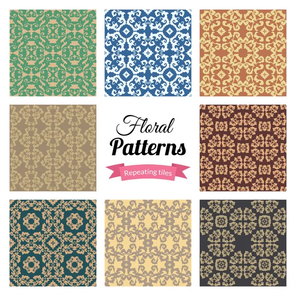 Floral patterns set — Stock Vector