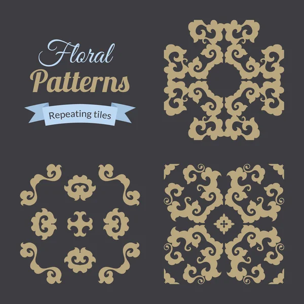 Floral patterns set — Stock Vector