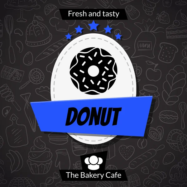 Templat dengan logo Donut - Stok Vektor