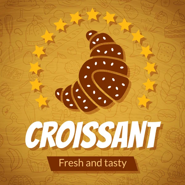 Modelo com logotipo Croissant —  Vetores de Stock