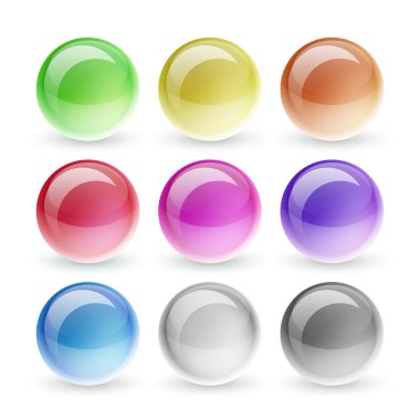 parlak düğmeler kümesi