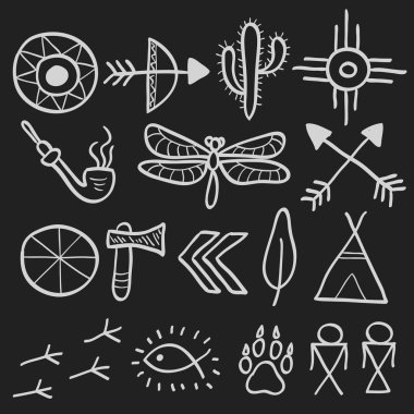 native american symbols set
