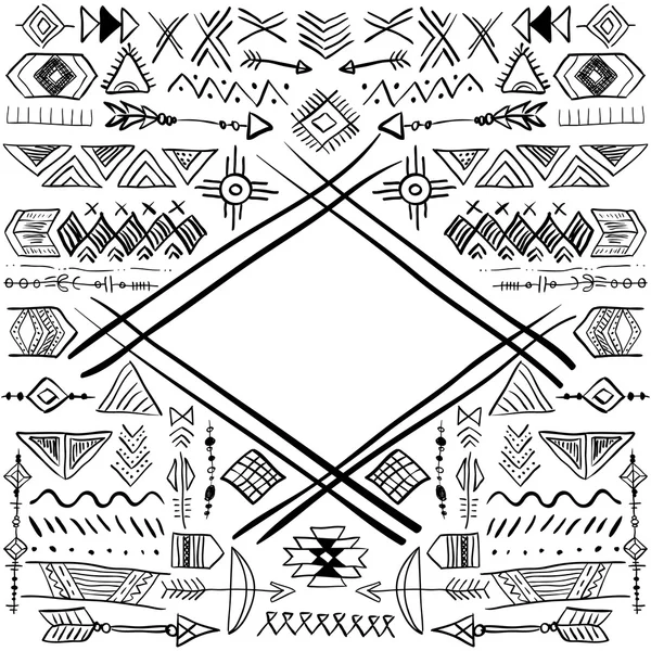 Cadre tribal abstrait — Image vectorielle