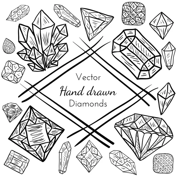 Cornice astratta con diamanti preziosi — Vettoriale Stock